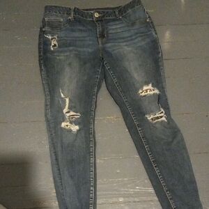 Blue Distressed Women's Jeans